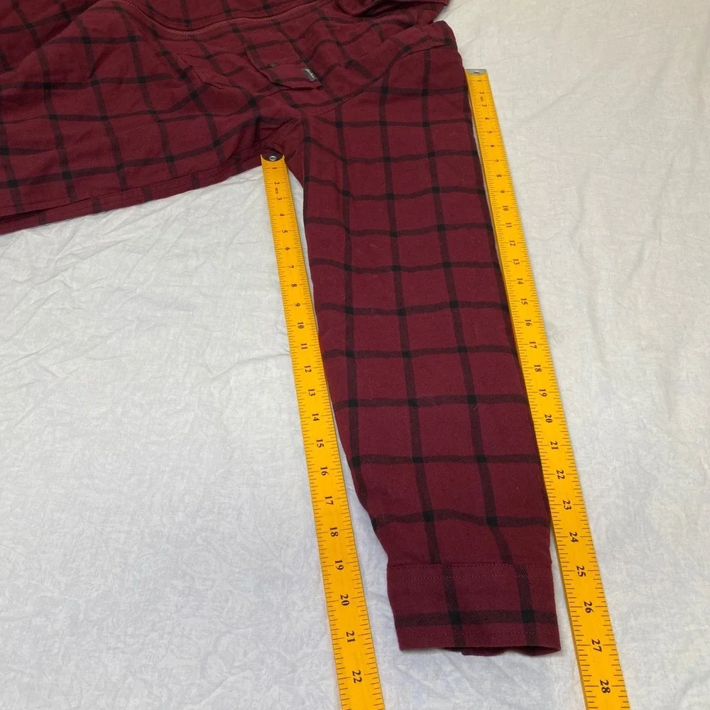 Eddie Bauer Shirt Jacket Mens TL Red Plaid‎ Flannel Fleece Lined Zip